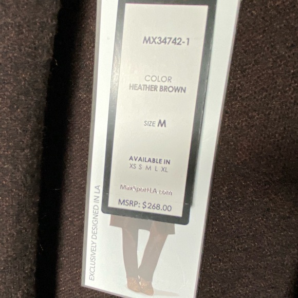 NWT Max sport Duster Long Lux Cardigan - Color: Heather Brown sweater - Size M - Picture 5 of 5
